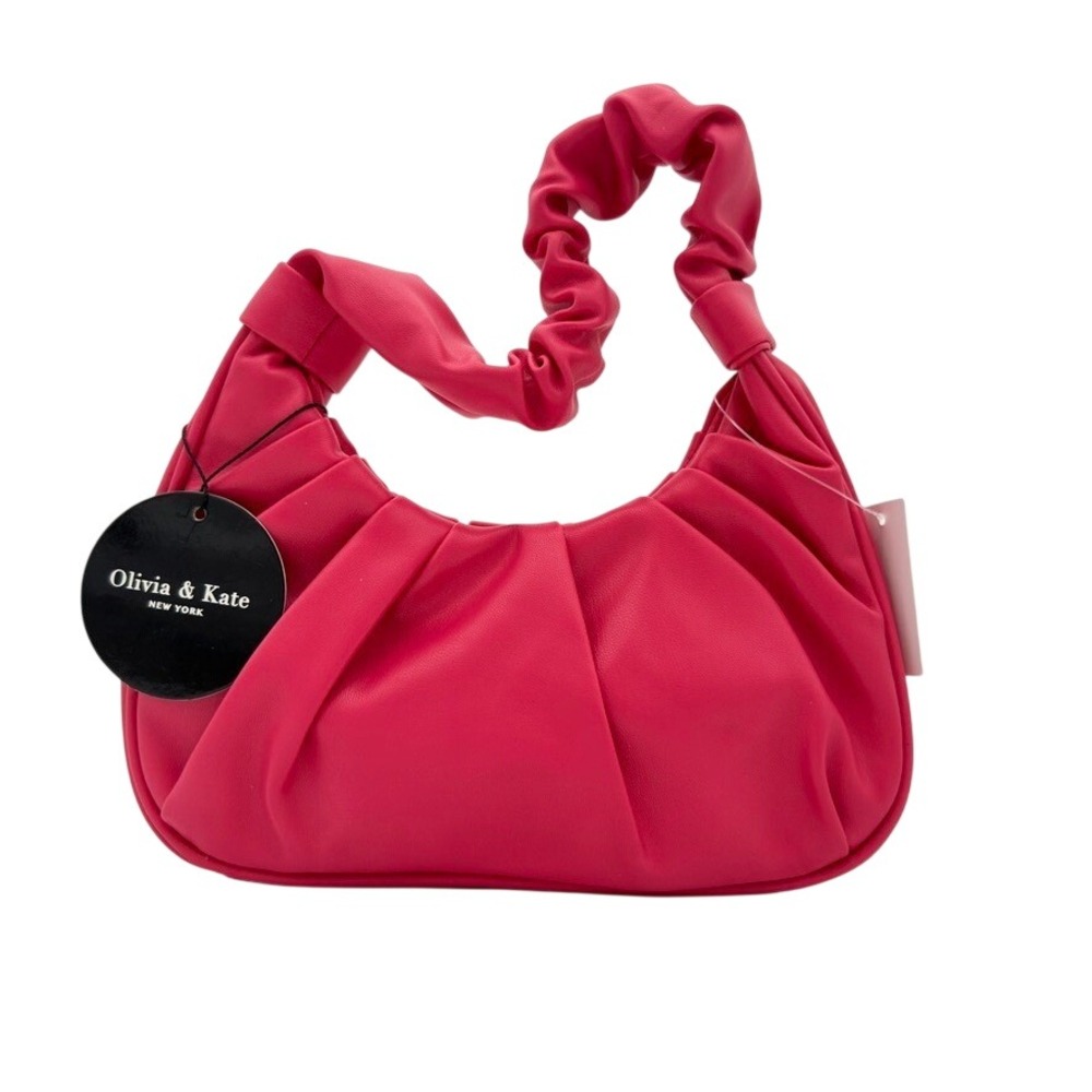 Olivia & Kate NWT Pink Ruched‎ Baguette Shoulder Bag Y2K Mini